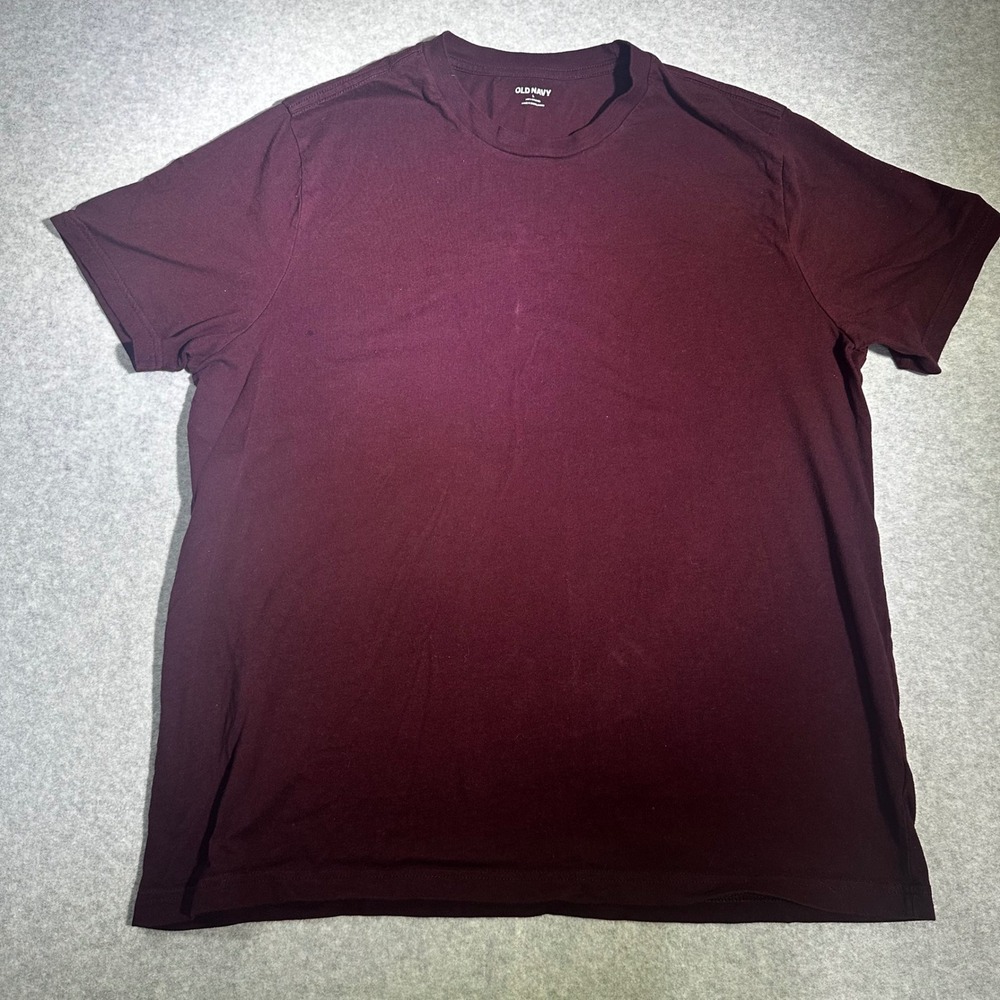 Old Navy Mens Soft-Washed Crewneck T-Shirt Large Burgundy Short Sleeve Shirt